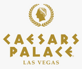 Caesars Palace Las Vegas logo with gold text and emblem on a white background
