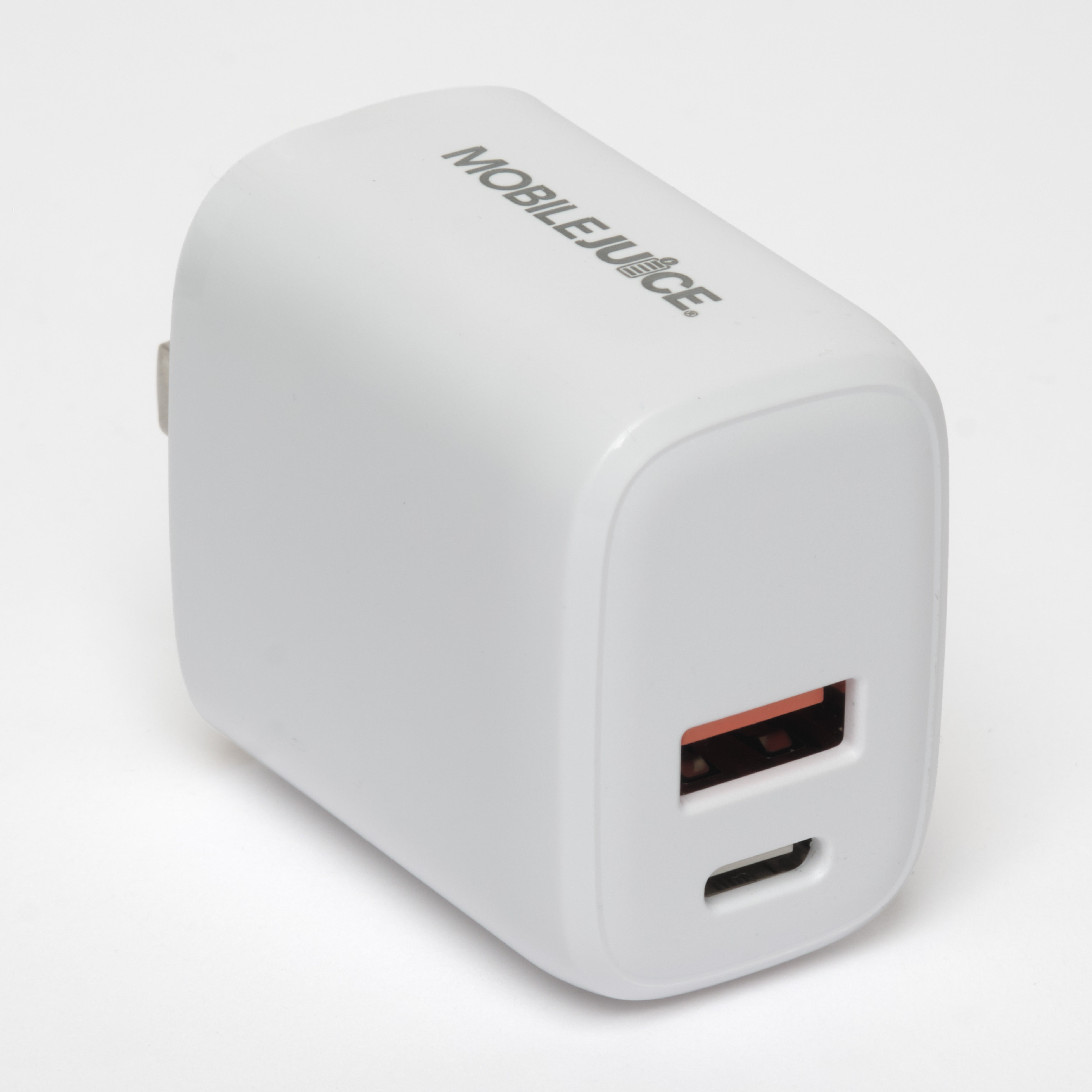 white usb charging block