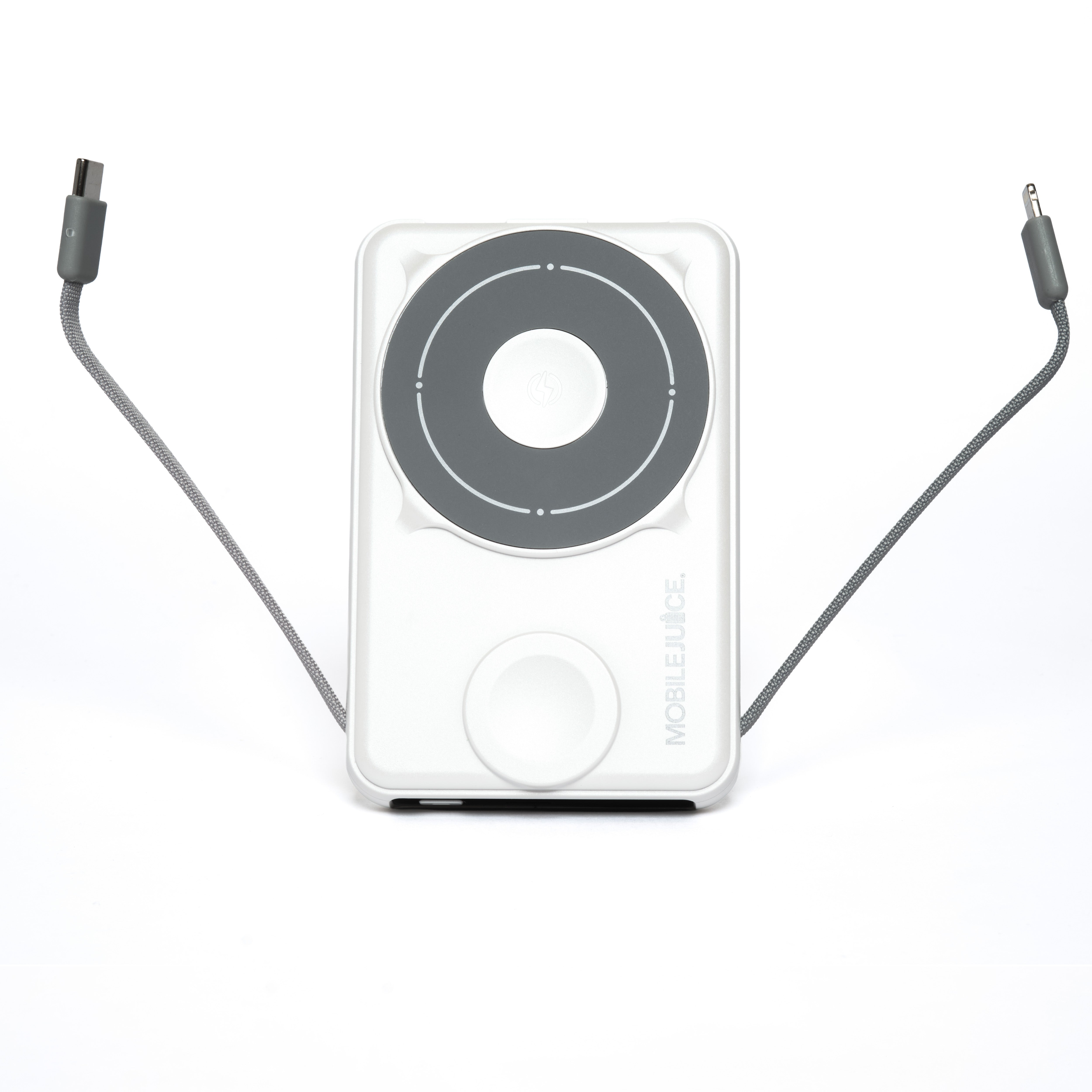 wireless and wired phone charger in white