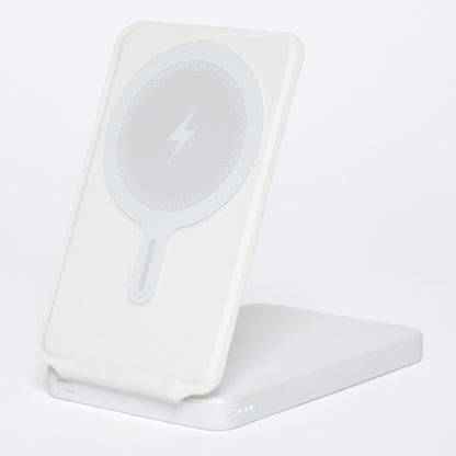 White magnetic smartphone charging stand