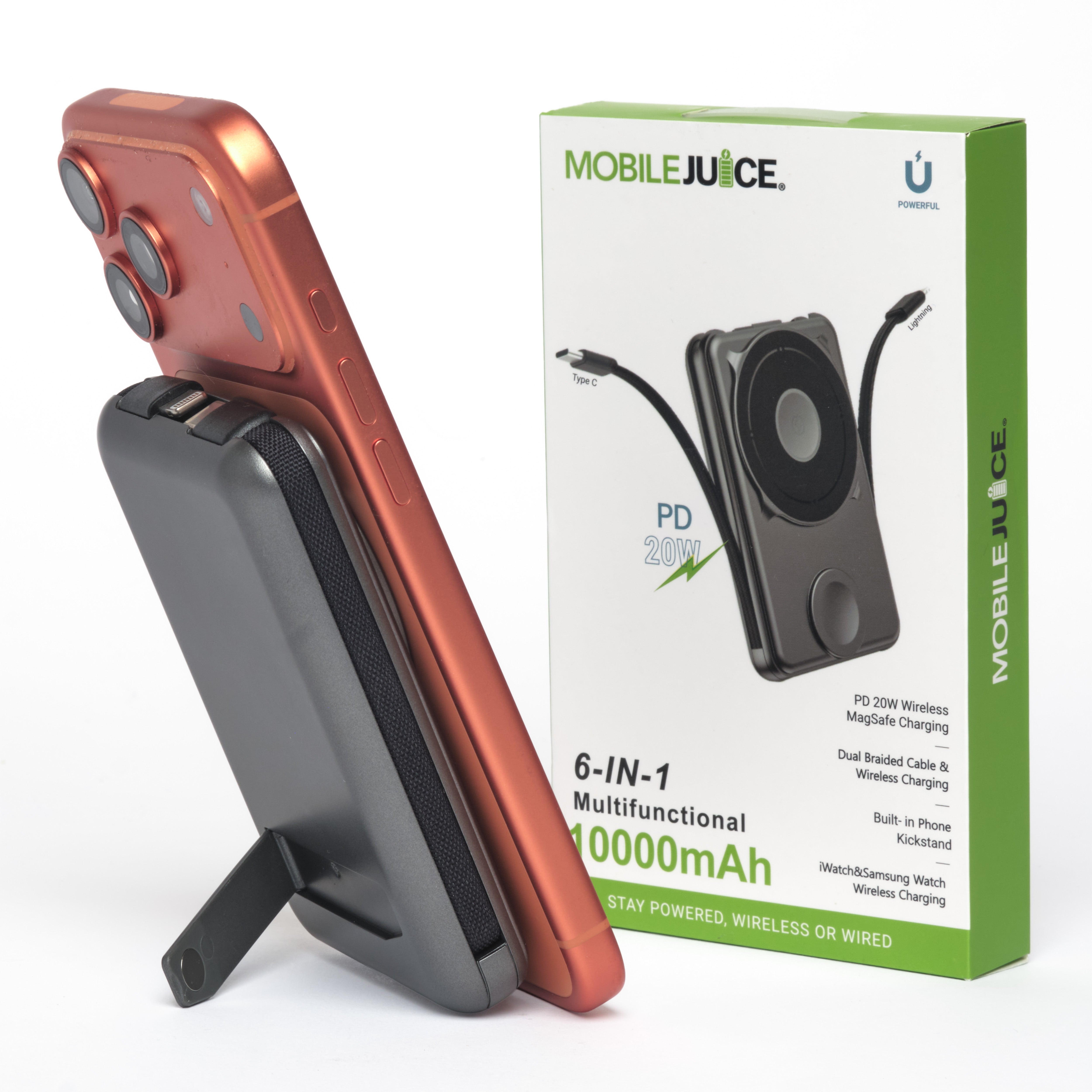 10KmAh 6-in-1 Magnetic or Wired Power Bank – Mobile Juice