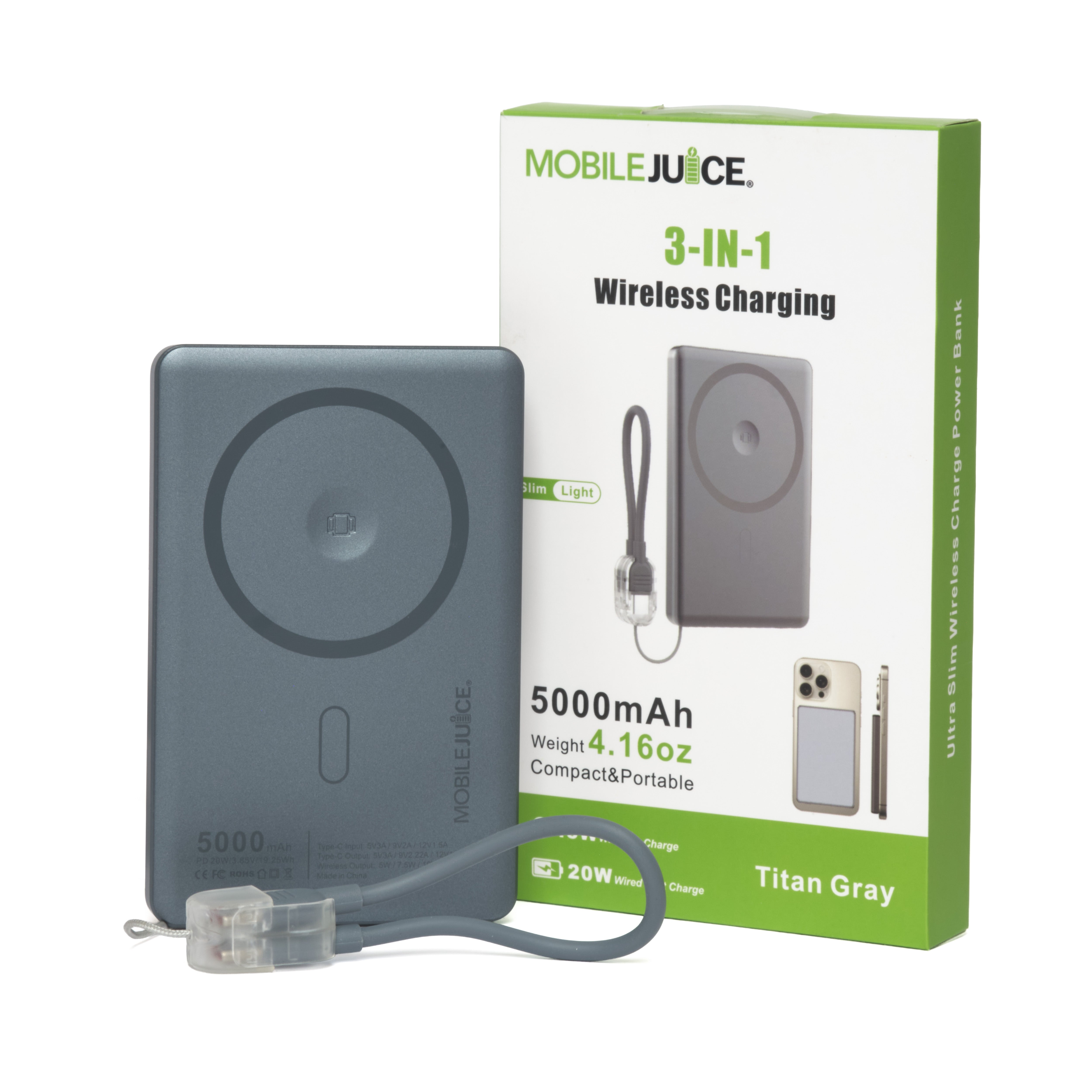 Magnetic Slim 3-in-1 Power Bank