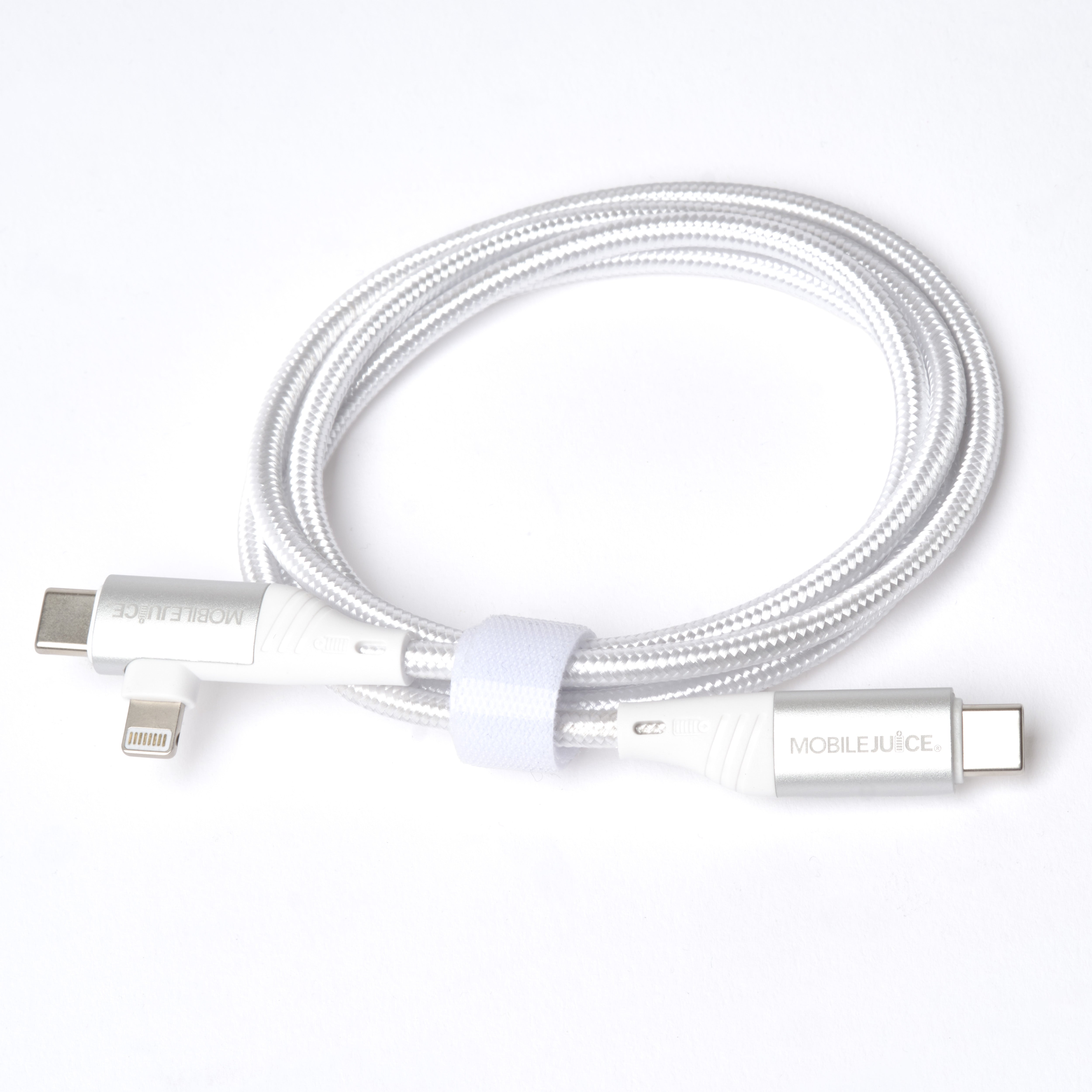 White multi-port charging cable